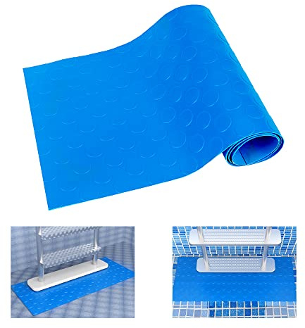 DECOHS Poolleitermatte, 22,9 x 91,4 cm, rutschfeste Pool-Stufenmatte, schützende Schwimmbadleitermatte für oberirdische Pools, Stufen, Treppen, Leitern (Punkte, 1 Stück)