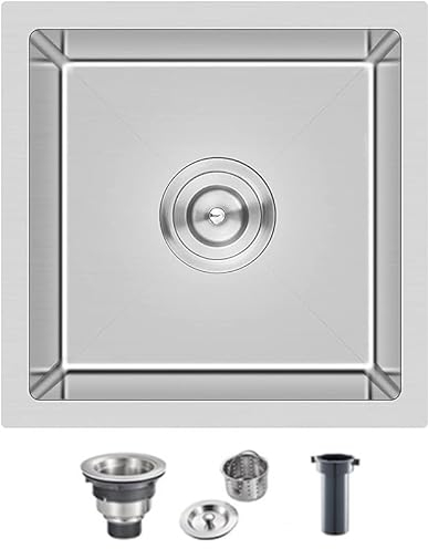 Fregadero de acero inoxidable para fregadero de cocina de esquina de un solo tazón 38 x 38 cm SUS304 Base de fregadero de cocina de acero inoxidable