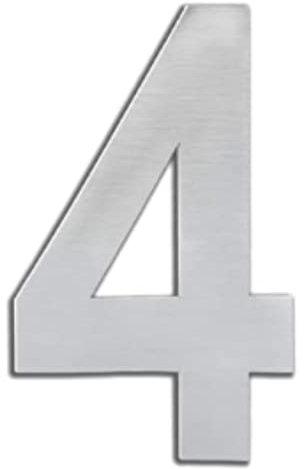 Nakloe - Numero de maison exterieur - Numero maison - Hauteur 8 cm - Adhésif - Numero de rue moderne brossée - Numero boite aux lettres (4)
