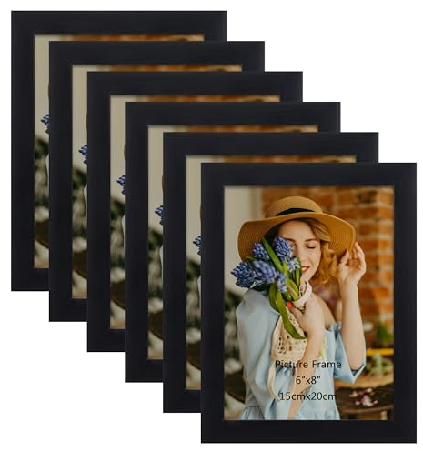 EYMPEU Cornice 15x20,Cornice Foto, Cornice Nera, Decorazione per Camera, Soggiorno, Scuola, Ufficio, Portafoto per Tavolo o Parete Set di 6
