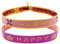 happymaker - Armbänder Set Damen, 2 Stoffarmbänder mit Statement - Happy - im Boho Style Damen, Freundschaftsarmbänder, größenverstellbar, wasserfest, handgefertigt in Deutschland