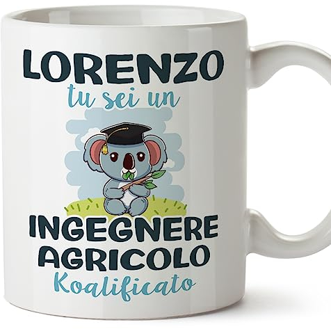 MUGFFINS Tazas Personalizadas para INGENIERO AGRÓNOMO - En Italiano - Koalificati Personalizzati - 11 oz / 330 ml - Regalo Personalizable original y divertido