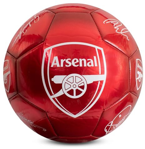 Hy-Pro Offiziell lizenzierter Arsenal FC Classic Signature Fußball, Metallic, Größe 5, Gunners, Training, Match, Merchandise, Sammlerstück für Kinder und Erwachsene, rot