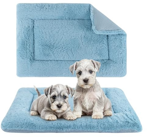 BVAGSS Hundebett Kleine Hunde Reversible, kühl und warm Matten Hundekissen, Waschbar Hundematte für klein mittel große Hunde XH080 (60x45cm,Blau)