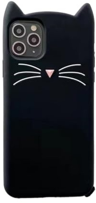 Cute Cat Cartoon Cat Ears Silicone Cover For Iphone 15 14 13 12 Mini 11 Pro Phone Case X XR XSMAX 7 8 Plus Soft Pendants (Color : A, Size : For IPhone XR)