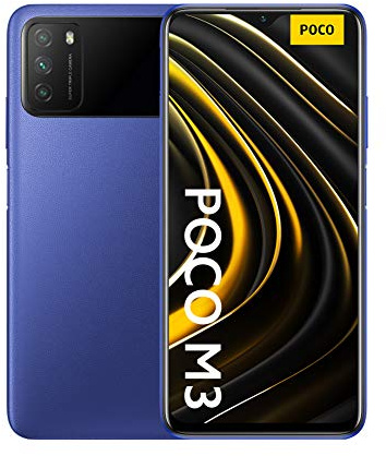 POCO M3 Smartphone RAM 4 Go ROM 64 Go 48 MP Triple caméra 6000 mAh Batterie Large 1080P FHD+ Écran 6,53 FHD+ Dual Speakers 3,5 mm Casque Jack Bleu [Version Globale] (Reconditionné)