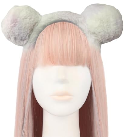 Bunte Bären-Ohr-Haarreif, Cosplay, Anime-Charakter, Haarhalter, Live-Übertragung, Cosplay, Kopfbedeckung für Teenager, Damen, Plüsch-Stirnbänder für Damen, zum Waschen des Gesichts, Plüsch-Stirnbänder