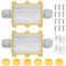 2 Pcs IP68 Waterproof Junction Box Outdoor, 2 Way Outdoor Electrical Cable Connectors, Waterproof Electrical Junction Box for 5-15MM Diameter Cable Connection Wire Connectors, transparent