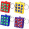 4Pcs Porte-clés Tic Tac Toe, Faveur de Fête Tic Tac Toe Pendentif Porte-clés, Mini Tic Tac Toe Porte-clés Jouet, Porte-clés de Tic Tac Toe pour Enfants Anniversaire Parti(Rouge, Bleu, Jaune, Violet)