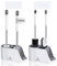 2-Way Toilet Brush 2 Pack with Ventilated Holder Silicone and Bristle Brushes for Toilet Cleaning Device with a Holder with Aluminum Handle