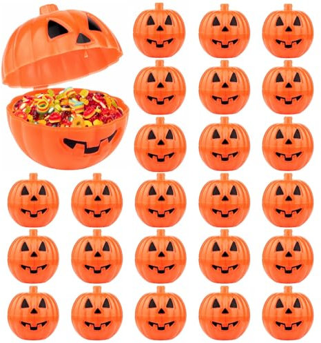 ASTARON 24 Pcs Pumpkin Halloween Treat Containers for Halloween Scavenger Hunt Game, Halloween Pumpkin Trick or Treat Candy Boxes for Halloween Party Favors Pumpkin Hunt Supplies