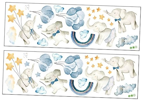 WATIIFUFU 2 Satz Kinderzimmer Wandtattoo mit Ballondekoration Pvc Leicht Ablösbar und Stark Haltbar für Babyzimmer und Wohnzimmer