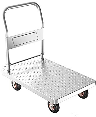 SnamicE Diable à Plate-Forme Chariot à Plate-Forme en Acier Poignée Pliable pour Un Rangement Facile Chariot de Transport Multifonction Diable Mobile pour Pots de Fleurs C,T2