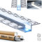 GEEKLUX 5 x LED Profil für Trockenbau 2 m (10 m), Aluprofil für LED Streifen bis 12 mm Breite, Mit Halbtransparentem Led Diffusor, Maße: 55.5 mm x 14.9 mm, Ideal für Gipskarton und Deckenmontage