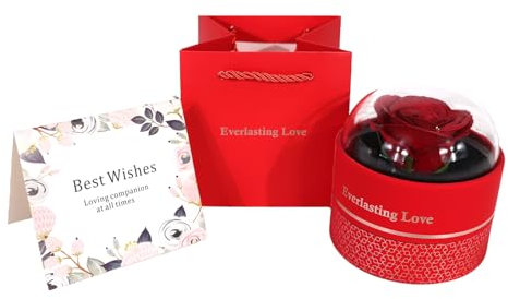Axvxby Rosa eterna, regalo con rose infinite, scatola di rose con fiori conservati, regalo per mamma, fidanzata, moglie, festa della mamma, San Valentino, rosa eterna conservata per compleanno,