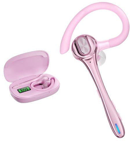 Auriculares inalámbricos Bluetooth con micrófono de cancelación de ruido de 160 horas, tiempo de espera, manos libres, auriculares de oído único para iPhone, Android, Samsung, teléfonos celulares, PC,