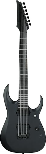 Ibanez Iron Label RGDRB71-BKF Black Flat - Ibanez E-Gitarre | Nyatoh Korpus, gerösteter Ahornhals und Ebenholzgriffbrett, schwarz, flach