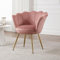 Ya-Home Poltrona per Camera da Letto Poltrona in Velluto Poltroncine Salotti con Gambe in Metallo Placcato Oro Poltroncine Imbottite per Soggiorno/Caffè/Vanità, Rosa