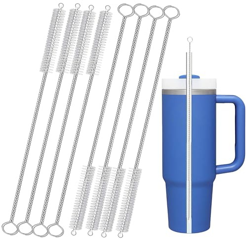 CIDYAUST Straw Cleaner Brush for Stanley Cup, 10 inch Straw Cleaning Brush for 20/30/40 oz Stanley Mugs, Stanley Straw Cleaner for Baby Bottles,Various Straws,Sippy Cup and Hummingbird Feeders,8-Pack.