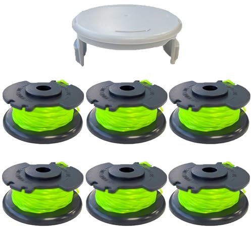 esmusssein Strimmer Spool Compatible with Ry-o-bi RAC143 36V Grass Trimmer Strimmer Spool Compatible with Ryobi (6Pack+ 1CAP)