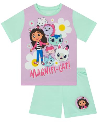 DREAMWORKS Gabby’s Dollhouse Girls Pyjamas, Short Sleeve Kids Pjs For Summer, Cute Girls' Pyjama Sets, Ages 3 To 10 Years
