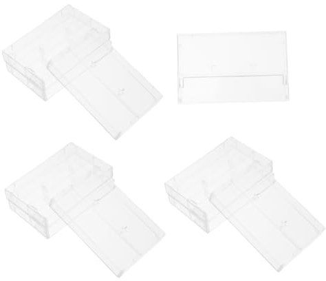 PRETYZOOM 10pcs Plastic Cassette Tape Holder Box Storage Cases for Audio Cassette Tapes Record Holder Storage Case Recordable Boxes