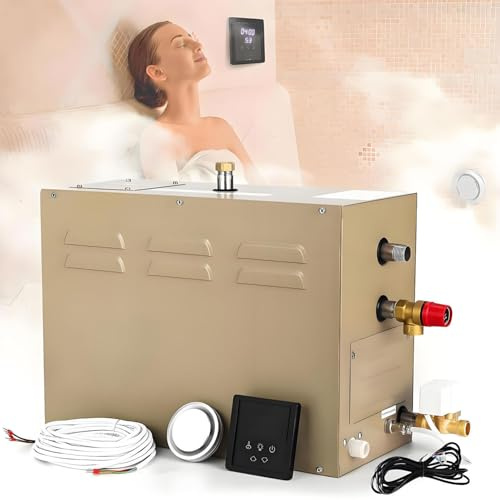COAKUE 6 kW Duschdampfgenerator für 212 CBFT/6 m³ Raum mit selbstentleerendem System, Aromatherapie-Dampfkopf, LCD-Steuerung, für Bad, Sauna, SPA 6kW