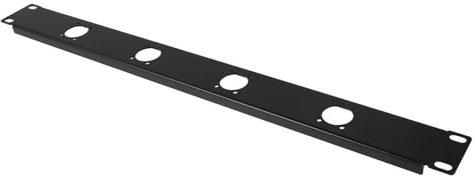 1u Rackmontageplatte Klappbare Xlr Anschlüssen 4 | Schwarz, Cold Rolled Steel, Hohe Dichte für Patchpanel Anwendungen in Büros