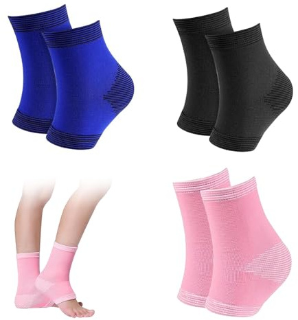 SIXHAOBU Lot de 3 paires de chevillères élastiques pour enfants, Chaussettes de compression pour tendinite, soulagement de la douleur au talon, protection des dommages ligamentaires, pour garçons et