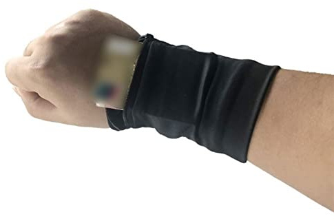 JINGYAN Custodie e cover per cellulari Borsa a braccio Ultra-sottile antiscivolo polso da for a braccia for custodia for for for il titolare for ciclismo in corsa fitness(Schwarz)