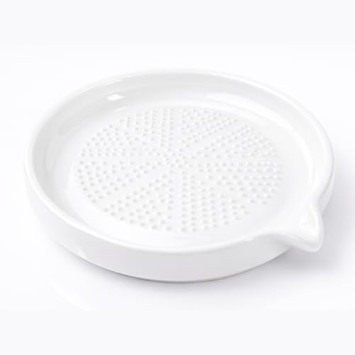 Grattugia ceramica zenzero grattugia per zenzero, aglio, cipolle e frutta - Grattugia multifunzione con spazzola, ideale per tritare alimenti, resistente al calore, lavabile in lavastoviglie