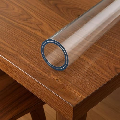 fashion home Pagano Pellicola Trasparente Proteggi Tavolo in PVC Effetto Vetro Spessore 1,5 mm Impermeabile Antimacchia per Tovaglia e Superfici, 60X140 CM