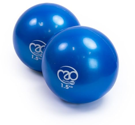 Fitness Mad Soft Weight Pair, Weighted Toning Balls for Pilates, Yoga & Fitness | Sand Filled Smooth Touch PVC | 3 Weights Available, 0.5kg, 1kg, 1.5kg