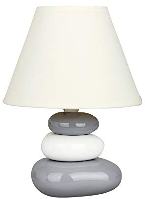 Rabalux 4948 Lampe de Table, Céramique, E14, Weiß, Grau