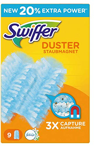 Swiffer Plumeaux Dépoussiérant avec Le Parfum Frais de Febreze Rosée du Matin 9 Recharges