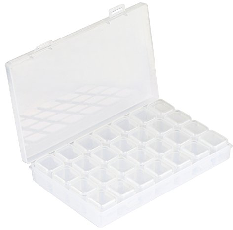 Naler 28-Fächer Plastik Sortierbox Transparent Schachtel Box Plastikschachtel für Aufbewahrung Perlen Nagelart Strassstein Nagelzubehör Tabletten