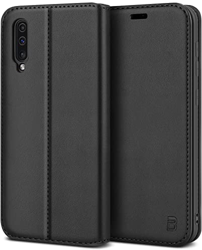 BEZ Handyhülle für Samsung Galaxy A50 Hülle, Premium Tasche Kompatibel für Samsung A50/ A30s, Schutzhüllen aus Klappetui mit Kreditkartenhaltern, Ständer, Magnetverschluss, Schwarz