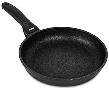 Risoli Padella BLACKplus® Alluminio PRESSOFUSO Antiaderente El Diamant Ultra Resistente FRYPAN Made Italy (28 CM)