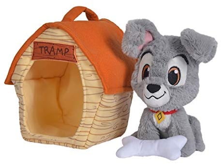 Simba 6315876451 - Disney Strolch mit Hundehütte, 20cm Plüschtier, Kuscheltier, ab den ersten Lebensmonaten