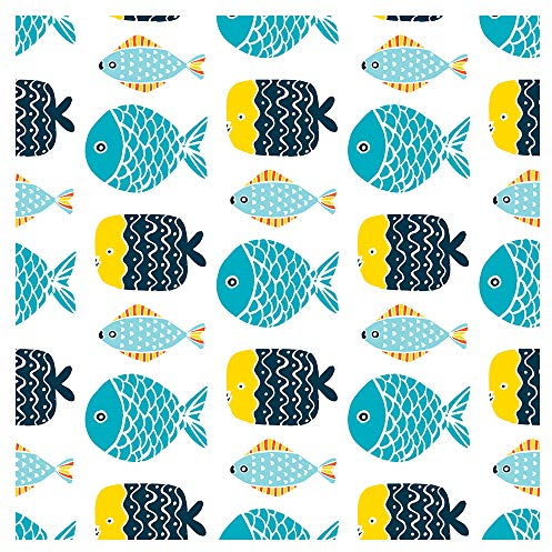murando - Tapete selbstklebend 10m Wandtattoo dekorative Möbelfolie Dekorfolie Fotofolie Panel Wandaufkleber Wandposter Wandsticker - Kinderzimmer Tiere Fische Fish bunt g-B-0169-j-a