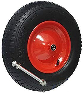 Schubkarrenrad mit Achse 4.80/400-8 Rad Reifen Luftrad Ersatzrad Gartenkarre Felge Luftbereift (6 Gewebeeinlagen (6PR) - 400x6LL/12)