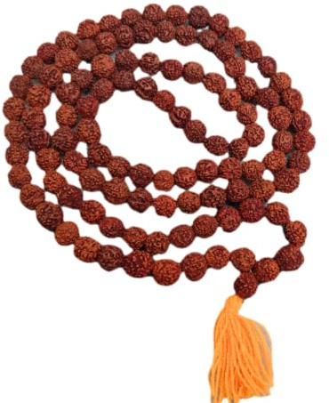 Craftslook Rudraksha Mala, 108 Perlen, 12 mm, braun, Rund, Japa Mala, Gaumukhi Perlen, Himalaya Rudraksha Samen, Halskette, Handgelenk, Wickelarmband