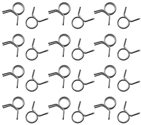 JCBIZ 50pcs Irrigation Hose Clamp 1/4 Inner Diameter Stainless Steel Double Coil Spring Water Pipe Clamp for Garden Irrigation Pipe