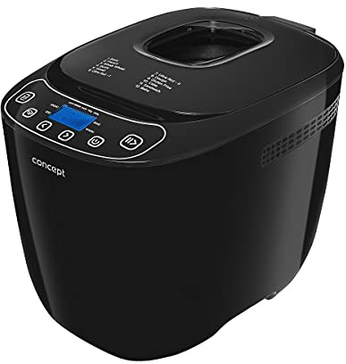 CONCEPT Hausgeräte pc5510 - Macchina per il pane, 12 programmi, 550 W, 1 kg, colore: Nero