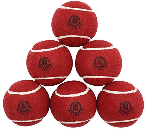Mozi Sports Cricket-Tennisbälle, schwere Gummi-Tennisbälle für Cricket-Spiel, Gewicht 120 g, Rot