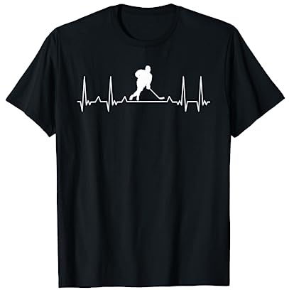 Eishockey EKG Herzschlag Hockeyspieler Eishockeyspieler T-Shirt