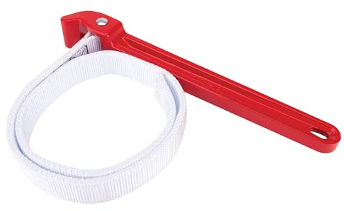 PERFORMANCE TOOL W2150 12-Inch Aluminum Strap Wrench with Double Thick Nylon Strap for Tightening or Loosening Pipes and Fittings up to 9-Inches