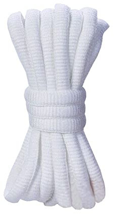 BupiMufi 9 mm ancho fuerte cordones ovalados cordones cordones cordones para Dunk 140 cm, Blanco