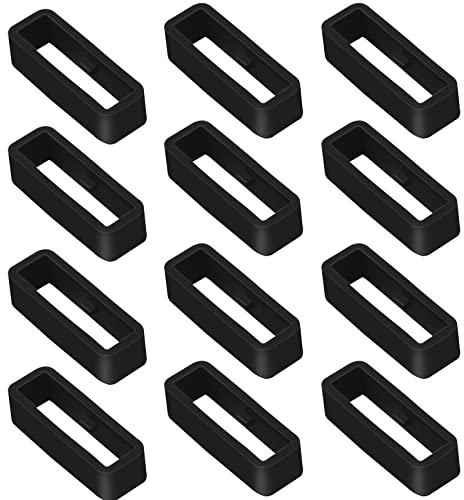 Vicloon Passante per Cinturino, 12Pcs Passante Cinturino Orologio in Silicone, Anelli di Sicurezza di Ricambio per Cinturino dell'orologio, Anelli di Fissaggio per Orologi Accessori, 16mm