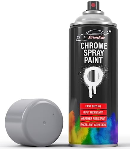 Xtremeauto Chrome Spray Paint - Chrome Paint For Metal, Metallic Spray Paint Silver Spray Paint For Metal, For Outdoor & Indoor Use, Chrome Paint For Plastic, Mirror Like Effect Chrome Spray (1)